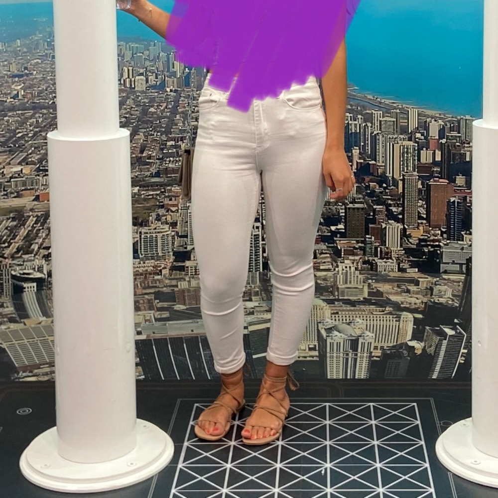 White High Waisted Skinny White Jeans